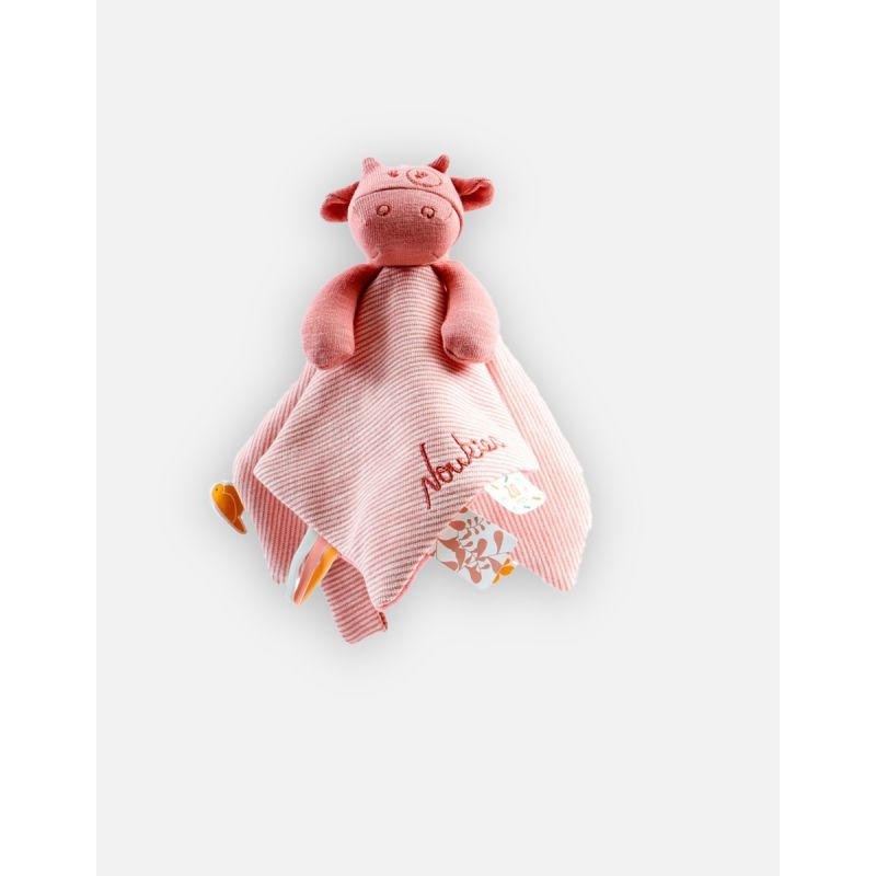  lola vache plat coton biologique rose 25 cm 